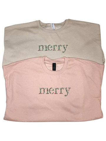Adult Basic Sweatshirt // Merry Floral-3 Colors