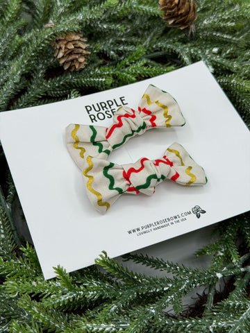 Mini Lady Pigtail Set // Grandma's Wrapping Paper