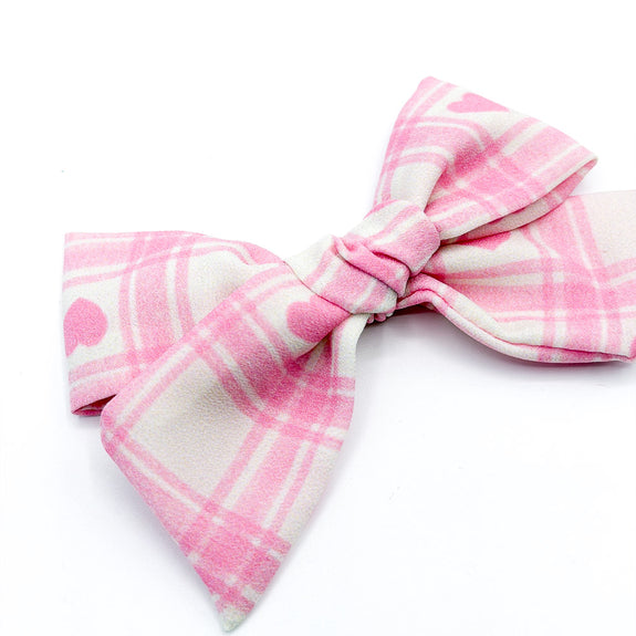 Mini Claire // Pink Heart Plaid