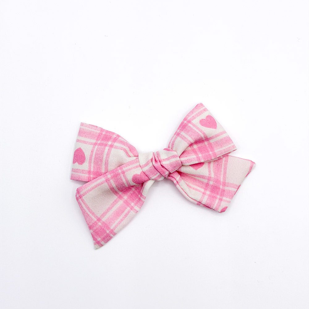 Mini Claire // Pink Heart Plaid