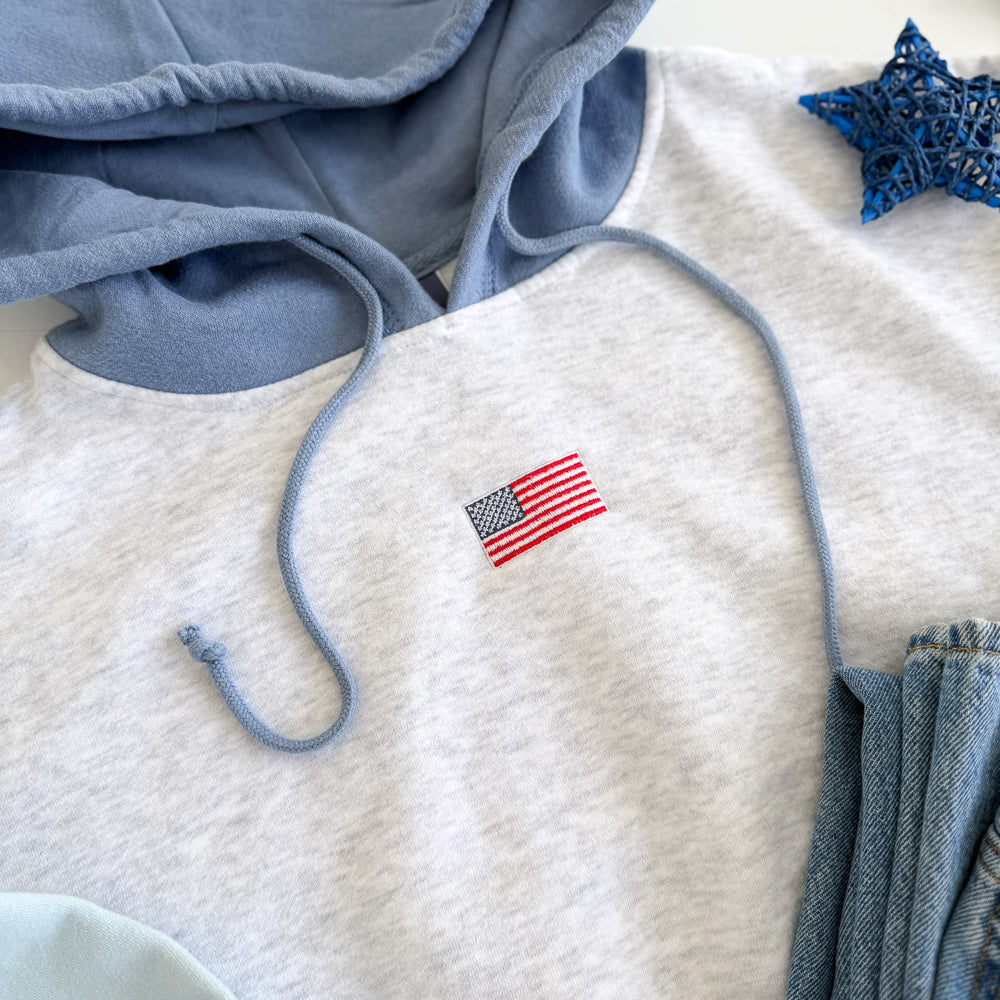 Perfect Crop w/ Flag Hoodie