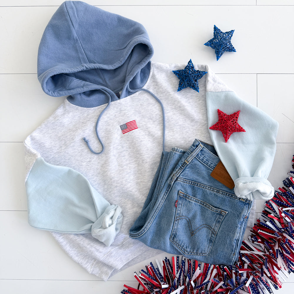 Perfect Crop w/ Flag Hoodie