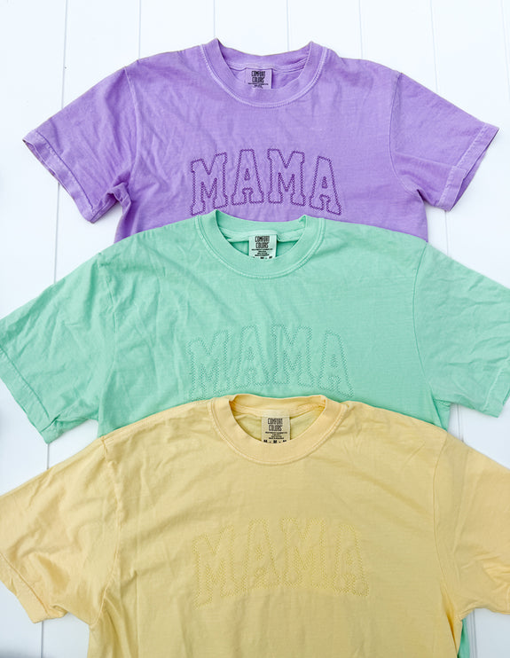 Adult Embroidered Tee// Mama Stitched