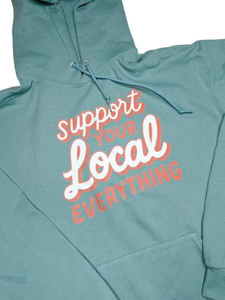 Adult Basic Hoodie // Support Local Everything in Orange