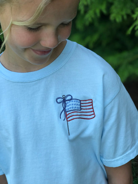 !!PREORDER!! Youth Embroidered Tee// Girly Flag