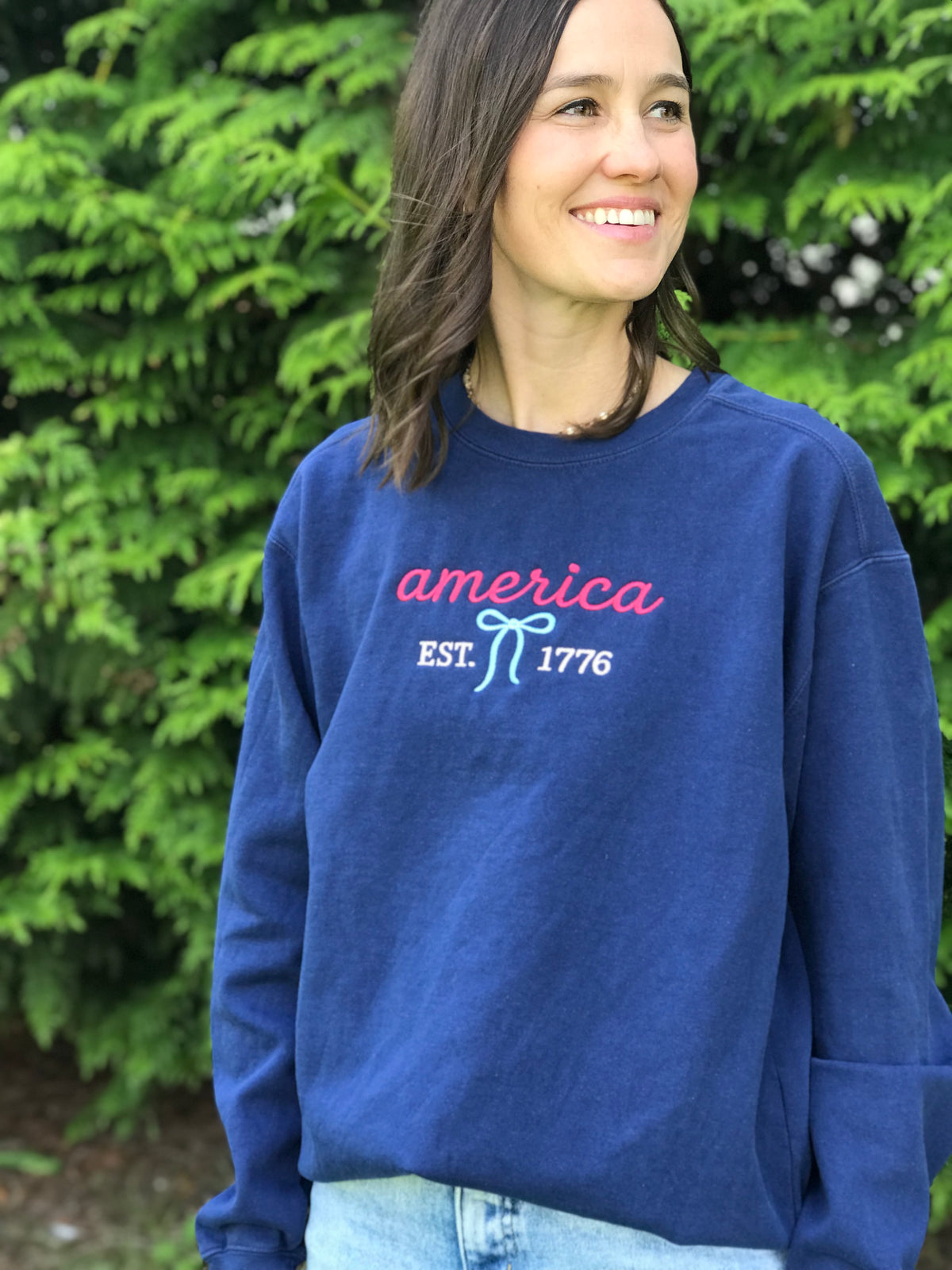 America w/ Bow Crewneck or Tee