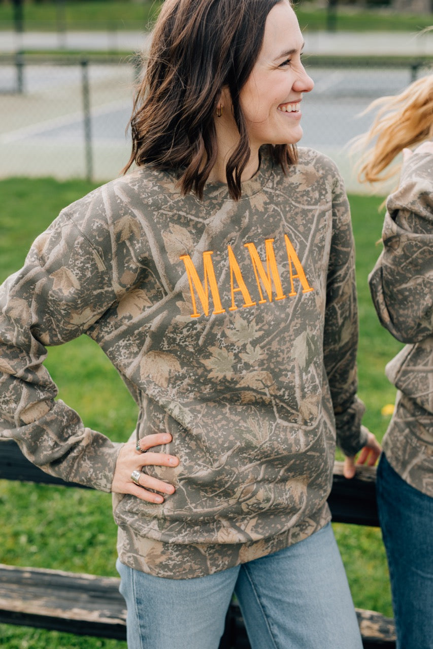 Camo MAMA Crewneck