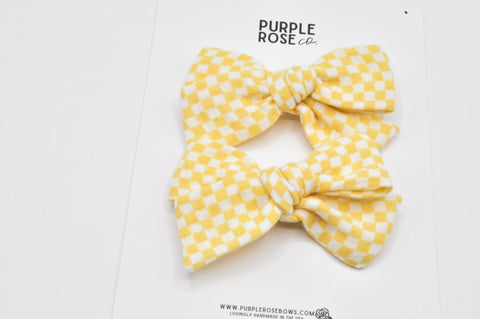 Pigtail Set Mini Claire // Yellow Check