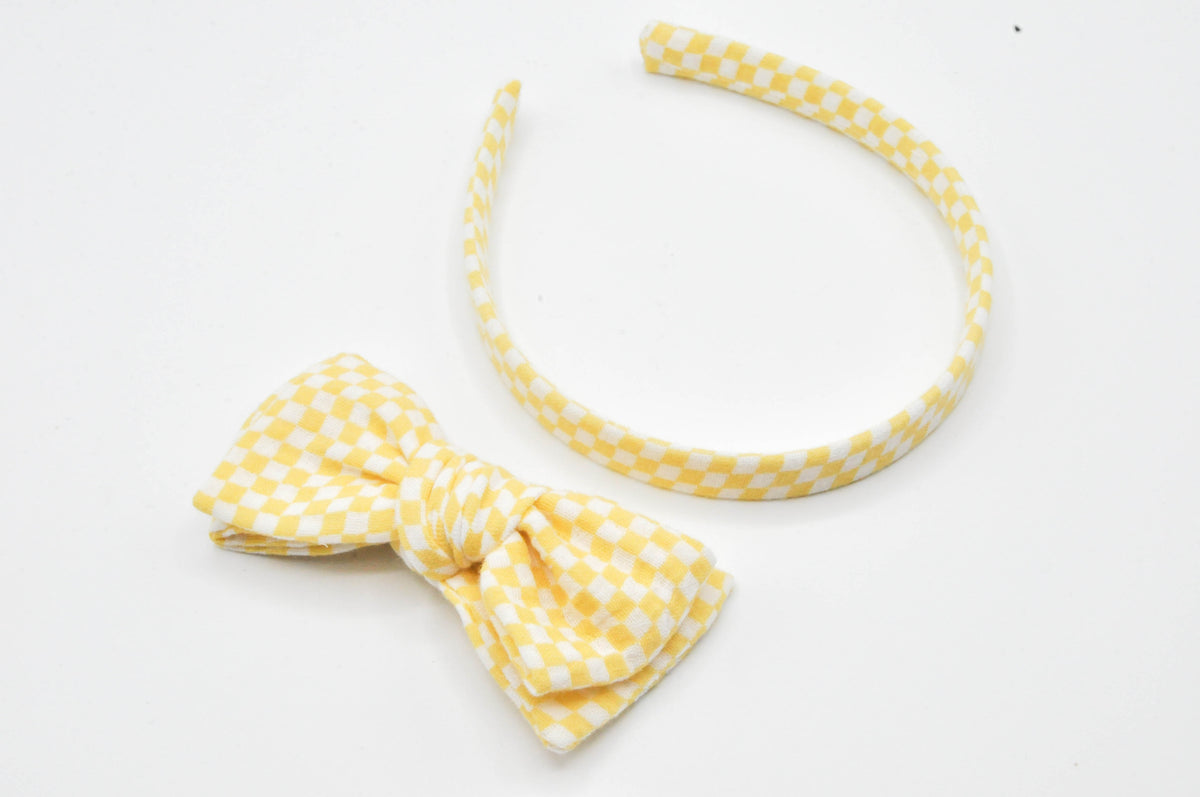 Felicity Headband // Yellow Check