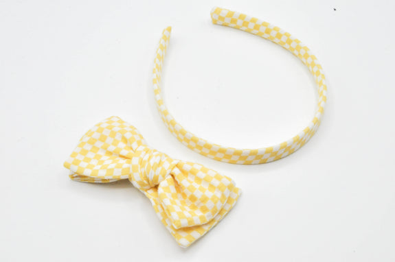 Felicity Headband // Yellow Check