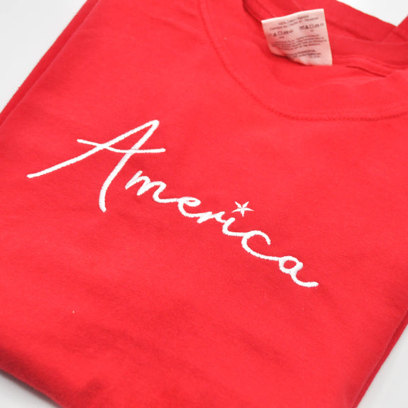 Adult Embroidered Tee// America