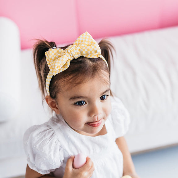 Felicity Headband // Yellow Check
