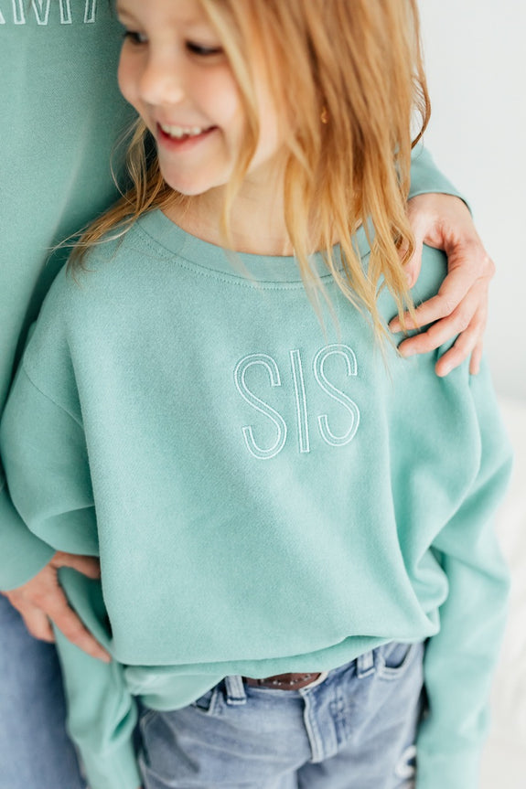 Youth Sweatshirt // MINI & SIS Thin Font