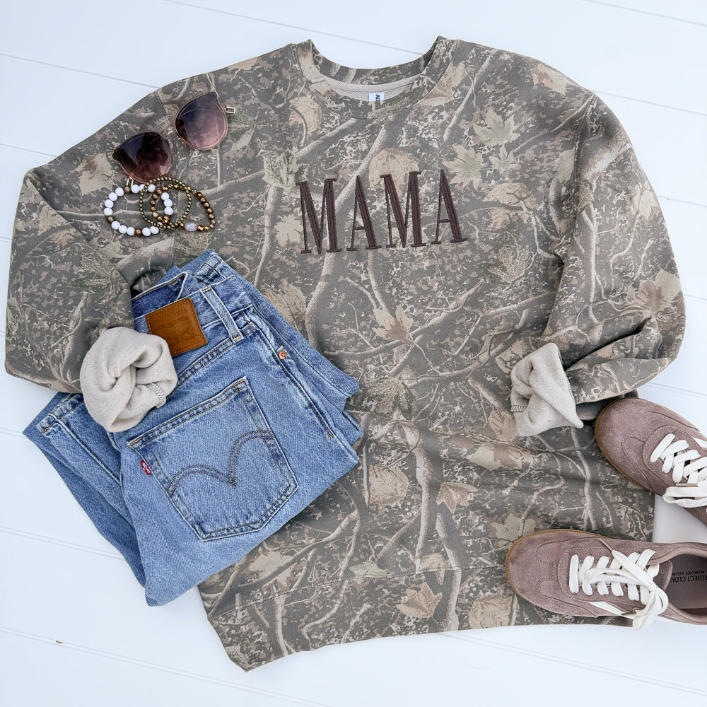 Camo MAMA Crewneck