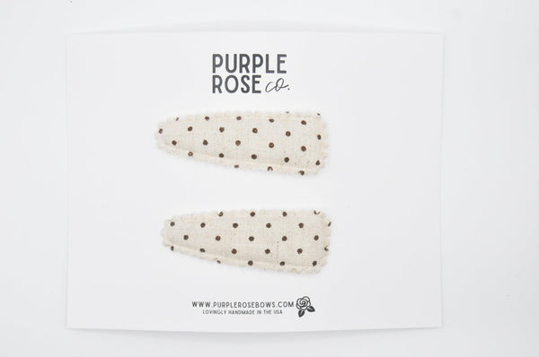 Snap Clip Set // Chocolate Dot