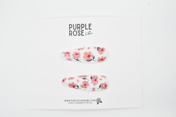 Snap Clip Set // Pink Blooms