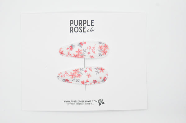 Snap Clip Set // Pink Floral