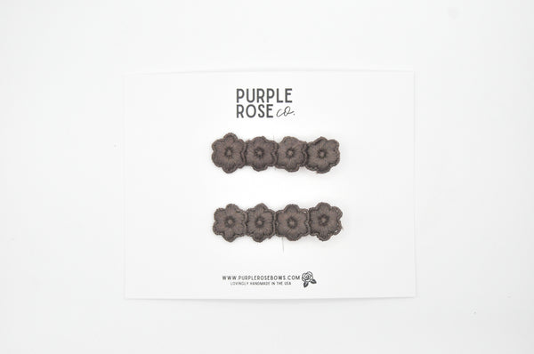 Clip Set // Floral Brown