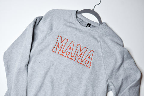 Adult Sweatshirt // MAMA Grey w/ Burnt Orange Medium
