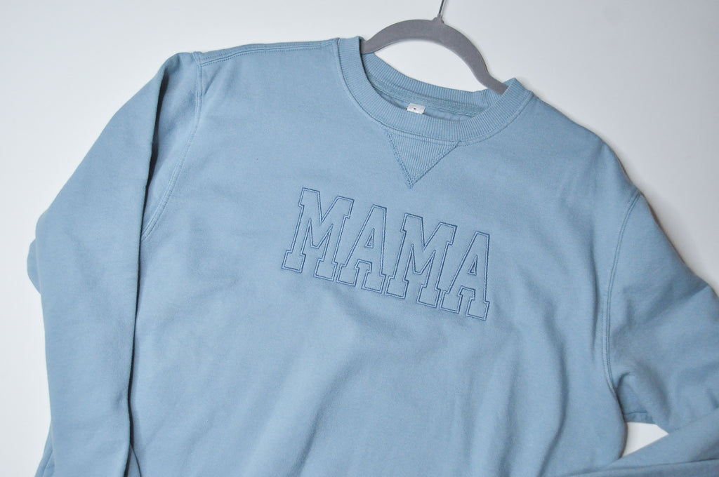 Adult Sweatshirt // MAMA Blue with Blue Medium