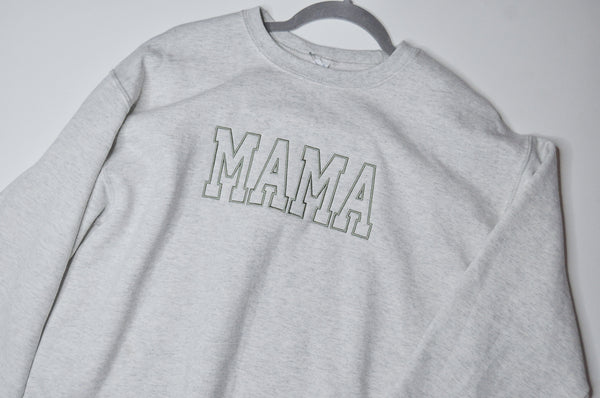 Adult Sweatshirt // MAMA Grey/Green Medium