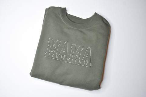 Adult Sweatshirt // Mama Green with Green
