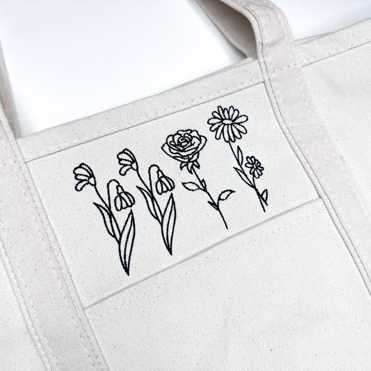 Custom Birth Flower Tote // 2 Sizes & 6 Color Options