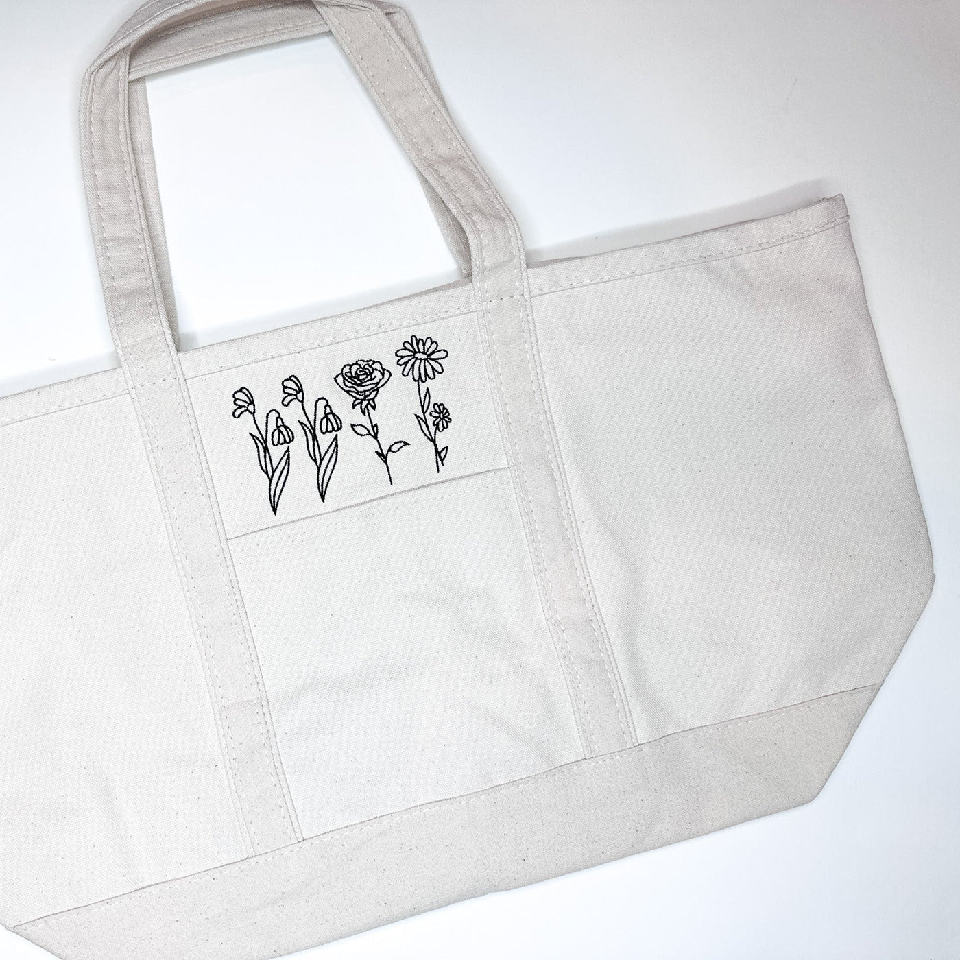 Custom Birth Flower Tote // 2 Sizes & 6 Color Options