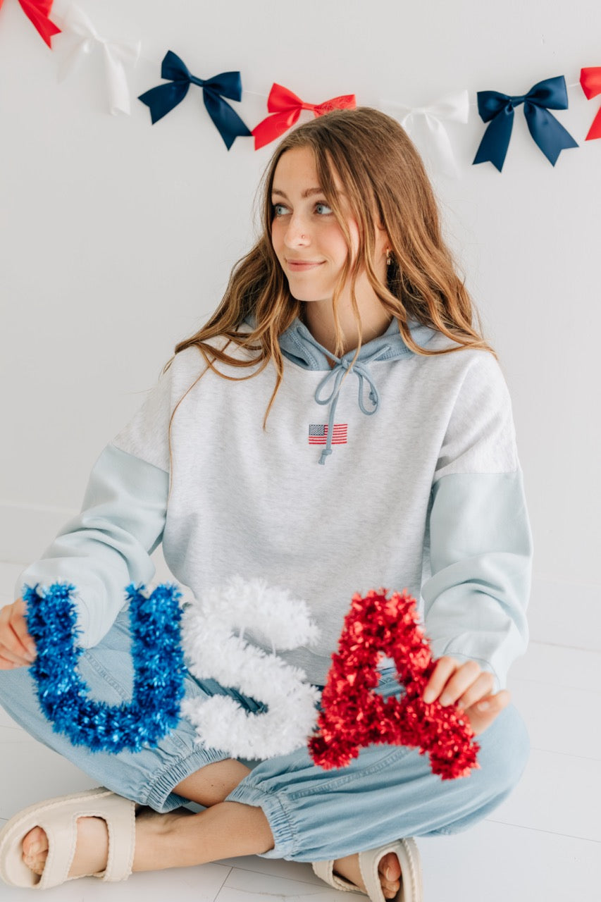 Perfect Crop w/ Flag Hoodie