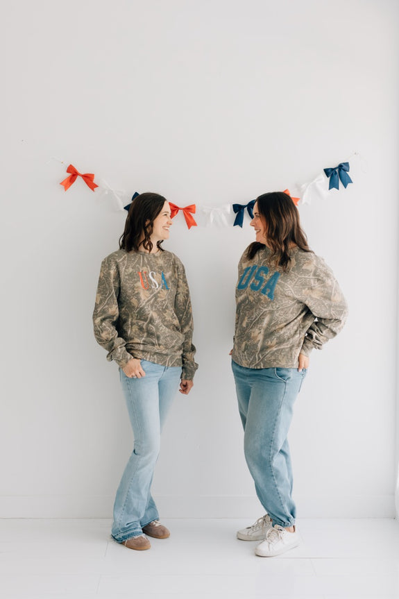 Crewneck // Camo USA in Denim