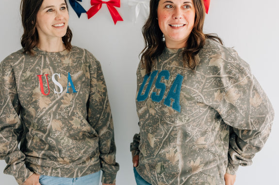 Crewneck // Camo USA in Denim