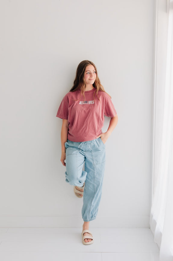 Adult Embroidered Tee// JesUSAves