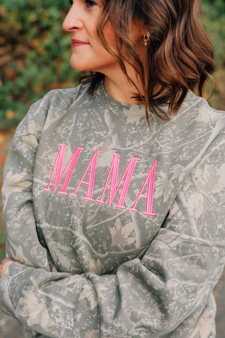 Camo MAMA Crewneck