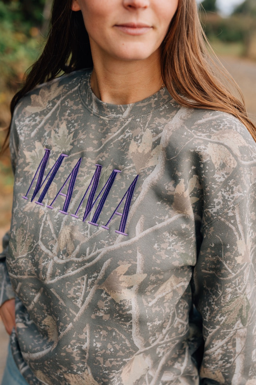 Camo MAMA Crewneck