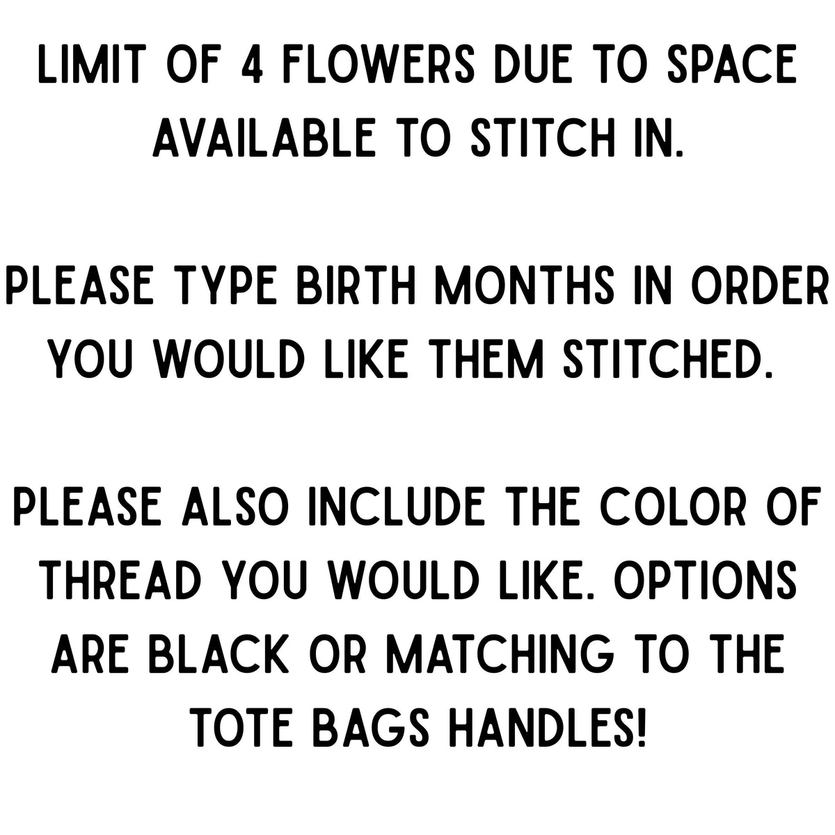 Custom Birth Flower Tote // 2 Sizes & 6 Color Options